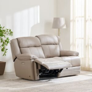 1000013850077-1000013850076_05-2100 Torino Half Leather 2-seater electric recliner set - Grey