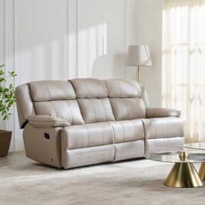 Torino Half Leather 3-Seater Recliner Set – Premium Comfort
