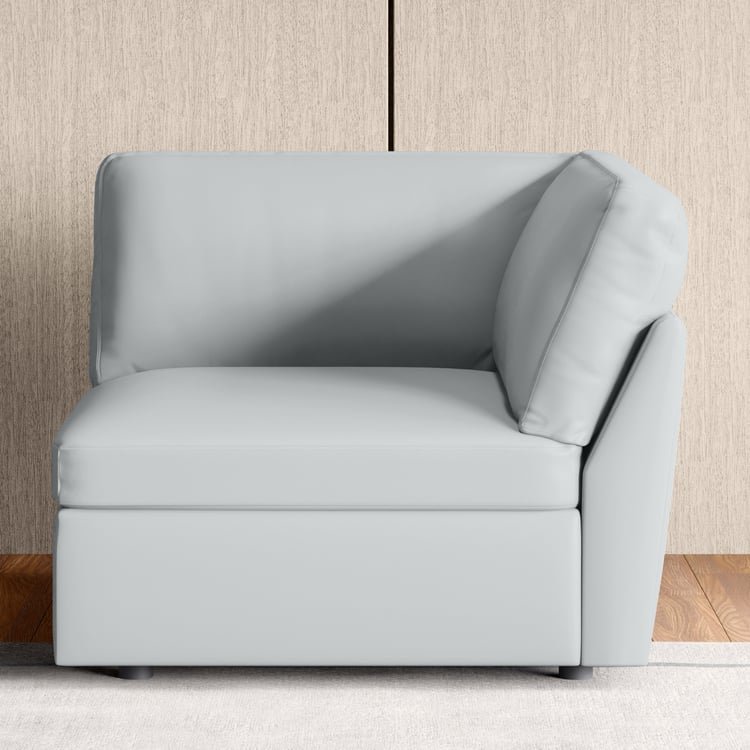 Alpine Half-Leather 1-Seater Wedge Sofa - Grey - Image 3