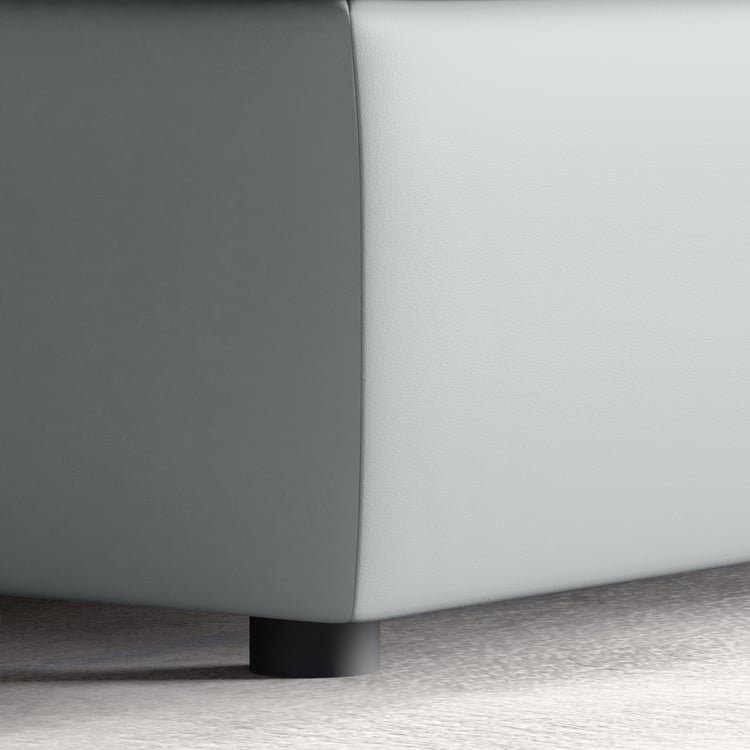 Alpine Half-Leather 1-Seater Wedge Sofa - Grey - Image 8