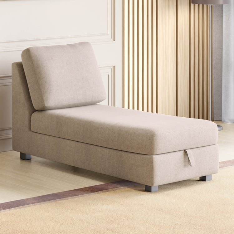 Wells Fabric Chaise - Beige