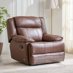 1-seater recliner Torino Half Leather 1-Seater Recliner - Brown