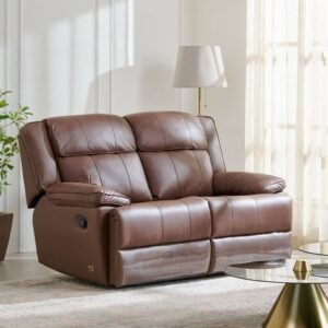 Best 2-Seater Recliner – Torino Half Leather Sofa Set in Brown