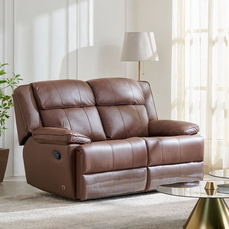 Best 2-Seater Recliner – Torino Half Leather Sofa Set in Brown