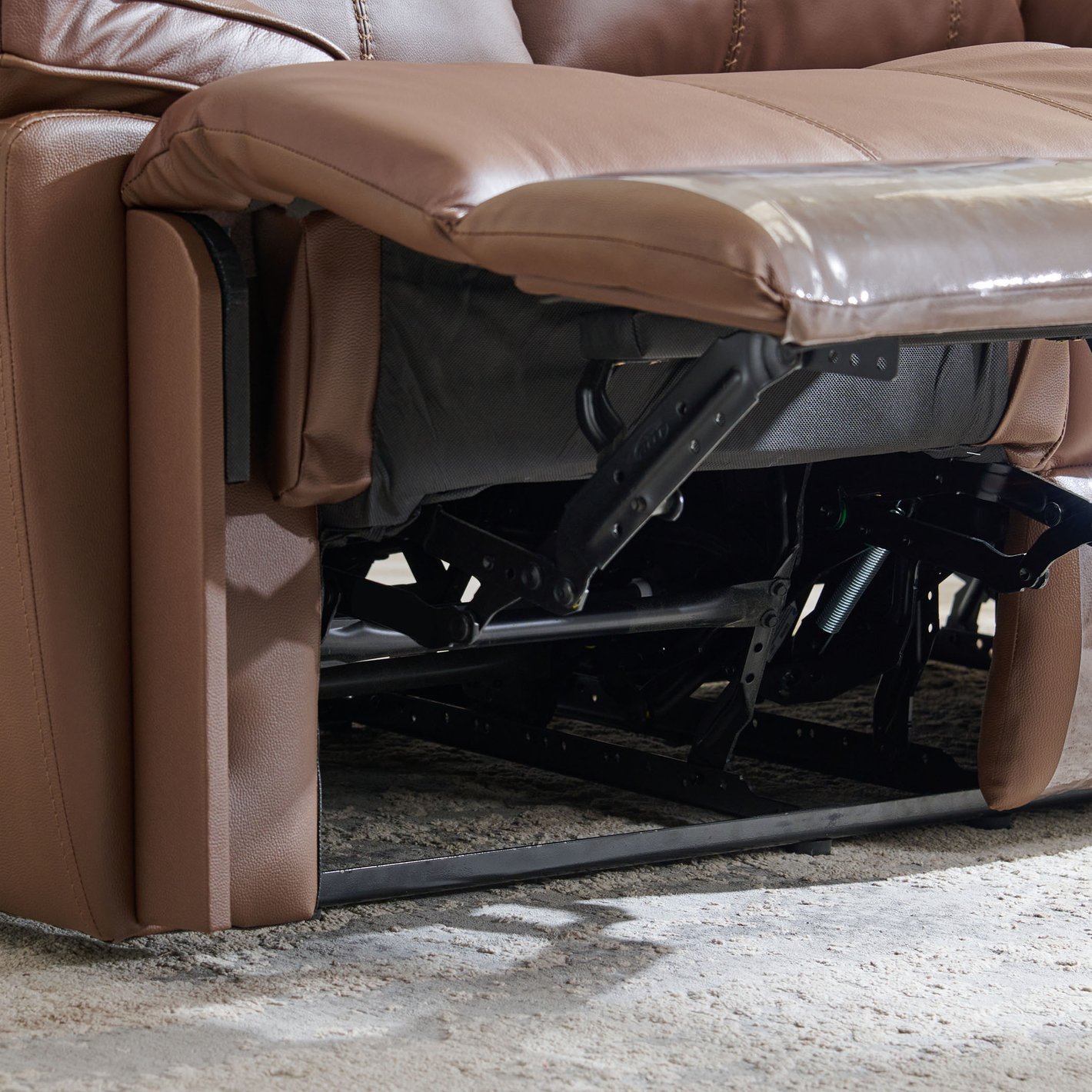 Torino Half Leather 2-Seater Recliner Set - Brown - Image 3