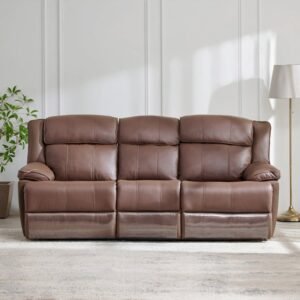 Torino Half Leather 3-Seater Recliner with Electric Function