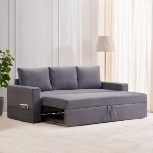 Sofa Cum Beds – Premium Woodland Fabric 3-Seater Sofa Bed