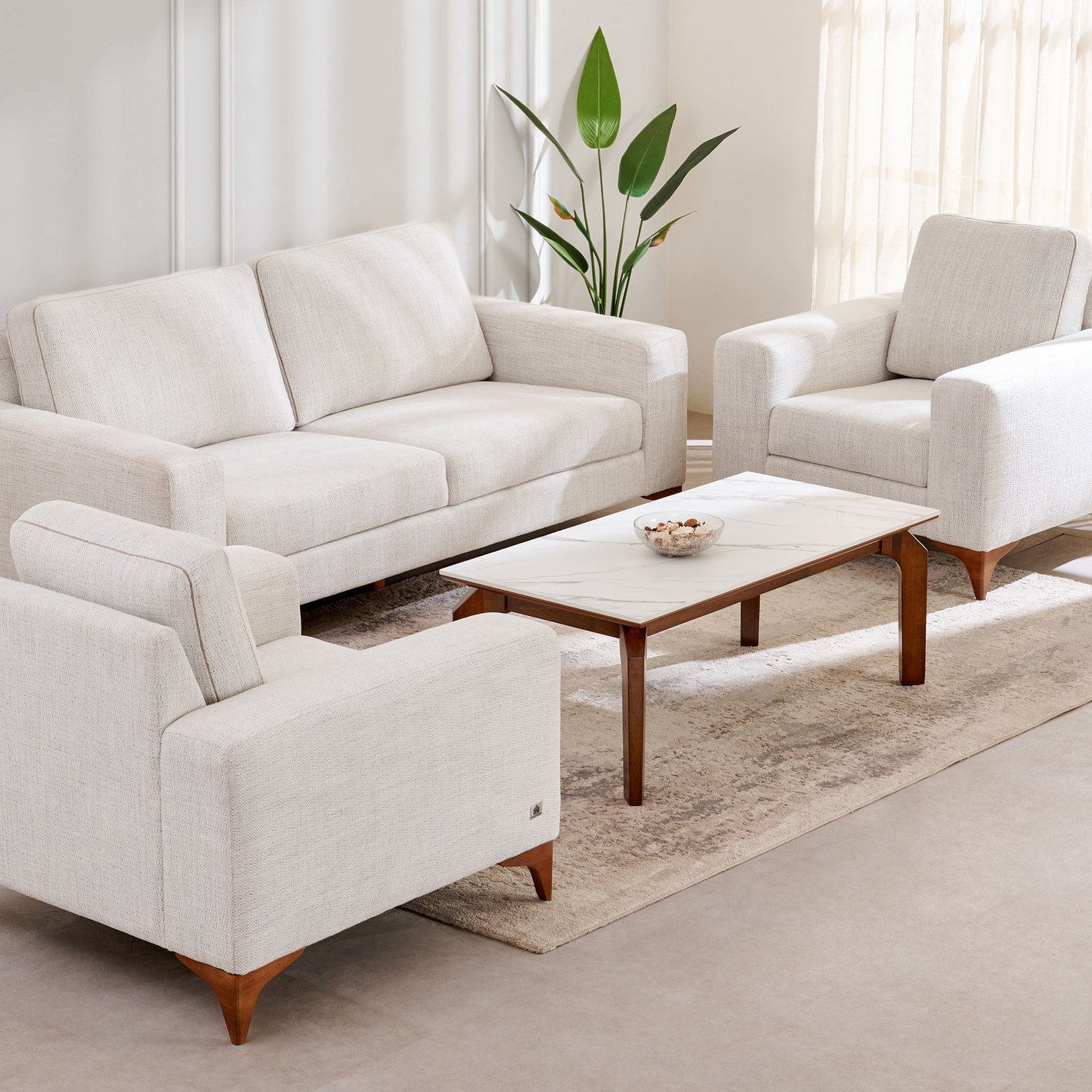 Sofa Set – Quebec NXT Fabric 3+1+1 Seater Sofa Set