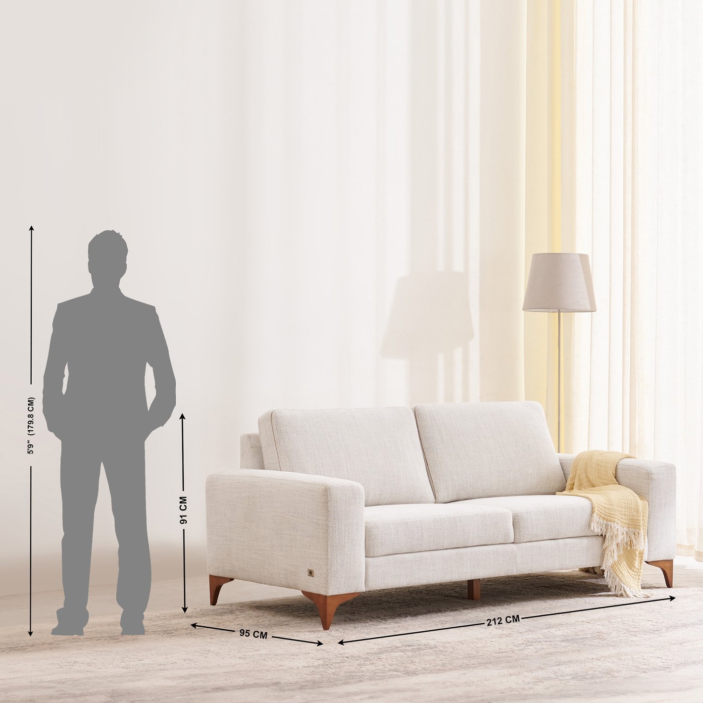 Quebec NXT Fabric 3+1+1 Seater Sofa Set - Beige - Image 5