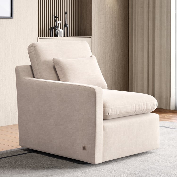 Nolan Fabric 1-Seater Left Arm Sofa - Beige - Image 2
