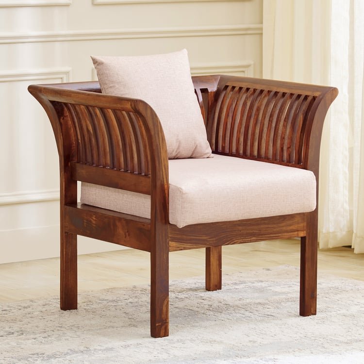 Helios Nashville Fabric 3+2+1 Seater Sofa Set with Cushions - Honey - Image 9