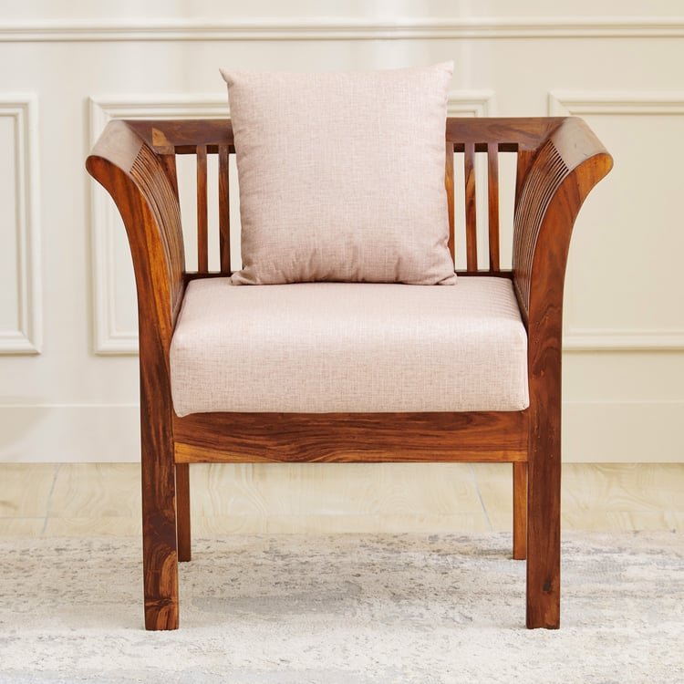 Helios Nashville Fabric 3+2+1 Seater Sofa Set with Cushions - Honey - Image 8