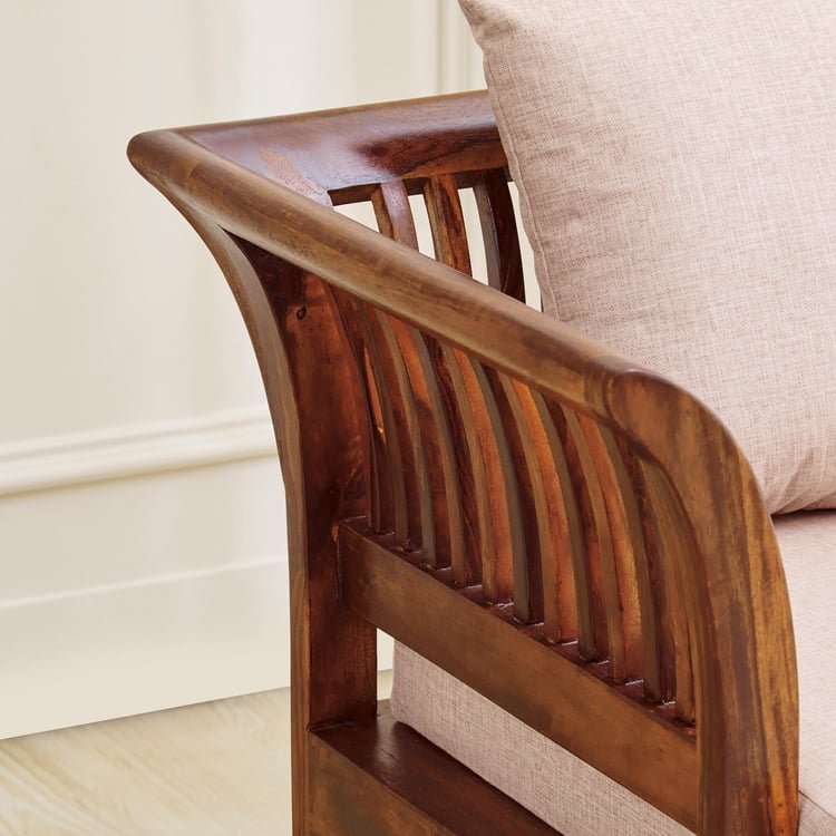 Helios Nashville Fabric 3+2+1 Seater Sofa Set with Cushions - Honey - Image 5