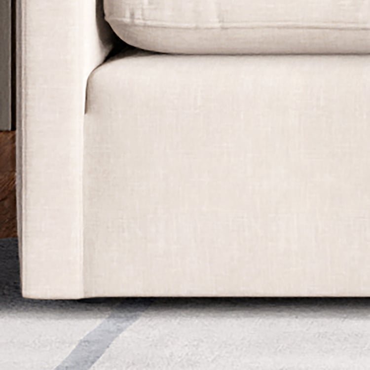 Nolan Fabric 4-Seater Sofa with Cushions - Beige - Image 4