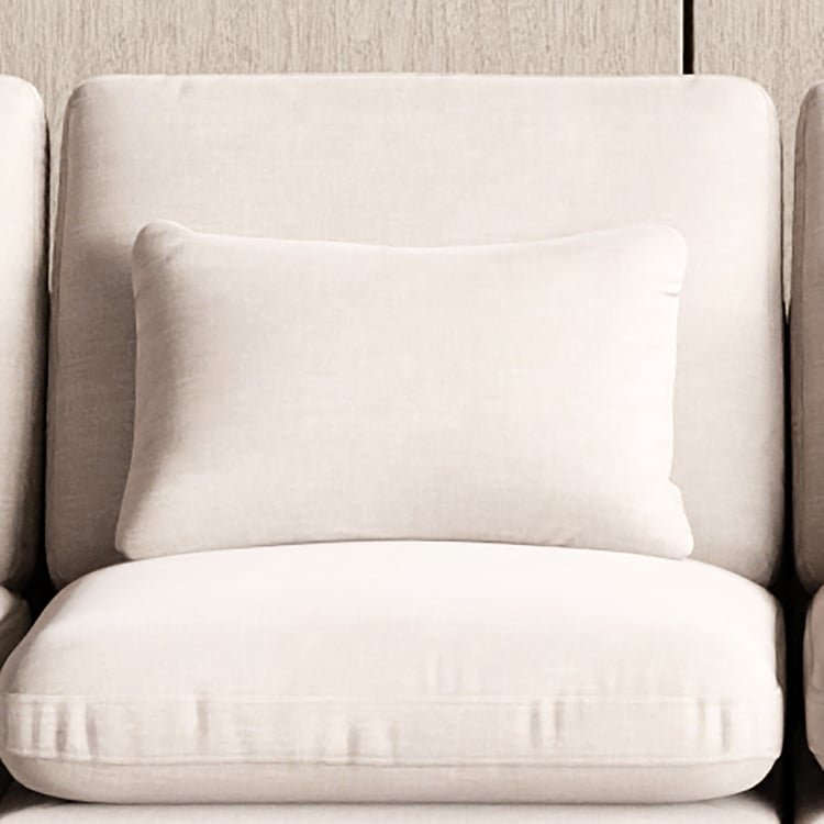 Nolan Fabric 4-Seater Sofa with Cushions - Beige - Image 6