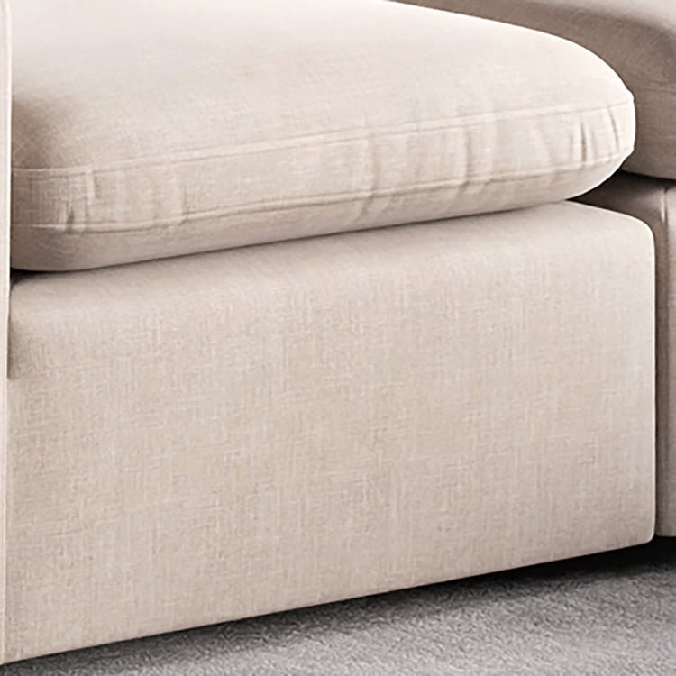 Nolan Fabric 5-Seater Corner Sofa with Ottoman - Beige