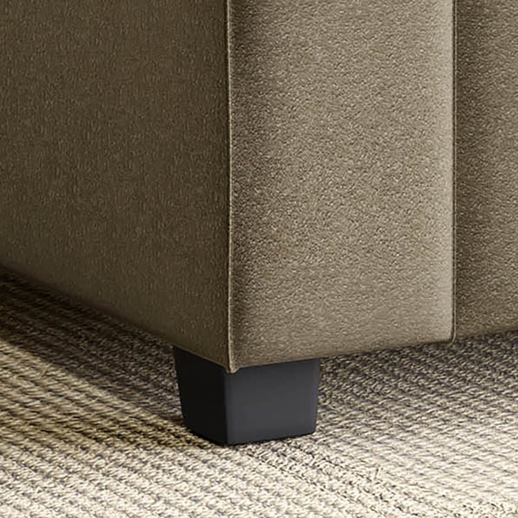 Helios Brigade Fabric 1-Seater Wedge Sofa with Cushion - Brown