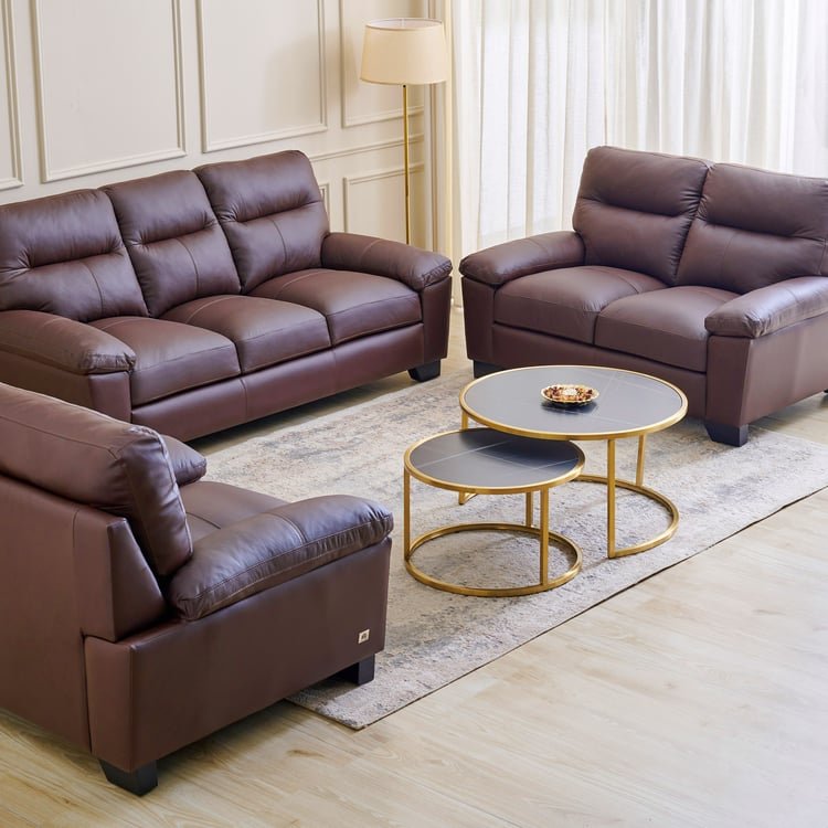 3+2+1 Seater Sofa Set - Brown