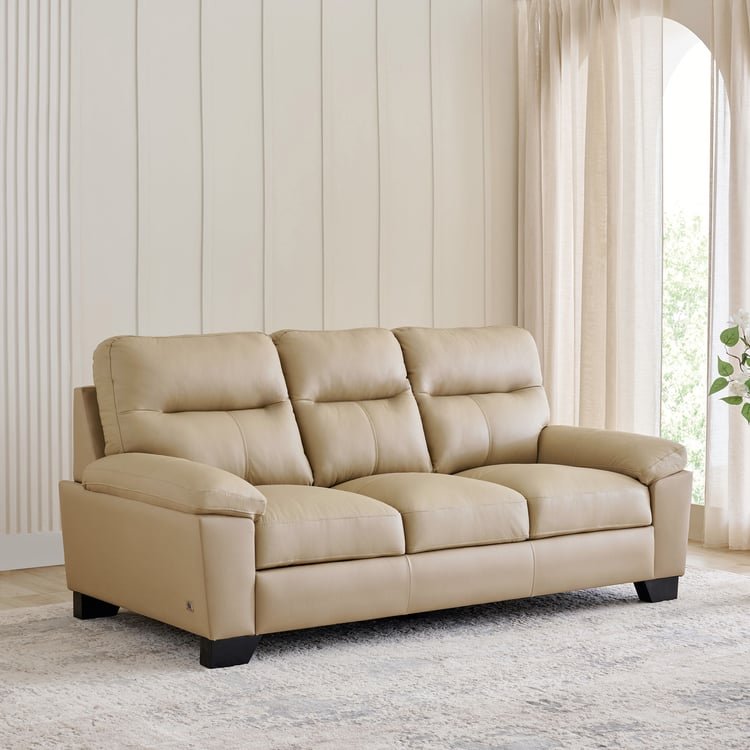 Winchester NXT Half Leather 3+1+1 Seater Sofa Set - Beige - Image 10