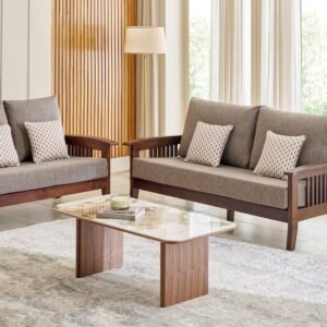 Abby Fabric 3+2 Seater Sofa Set Cushions - Brown