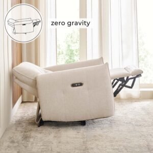 1-seater recliner Carolyn Fabric 1-Seater Zero Gravity Electric Recliner - Beige
