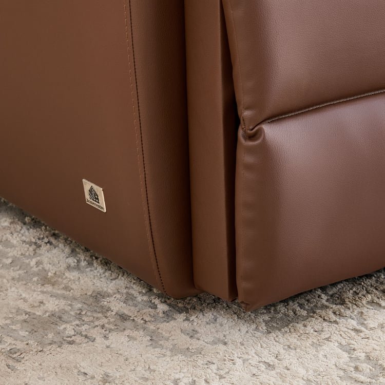 Torino Faux Leather 3-Seater Electric Recliner - Brown - Image 8