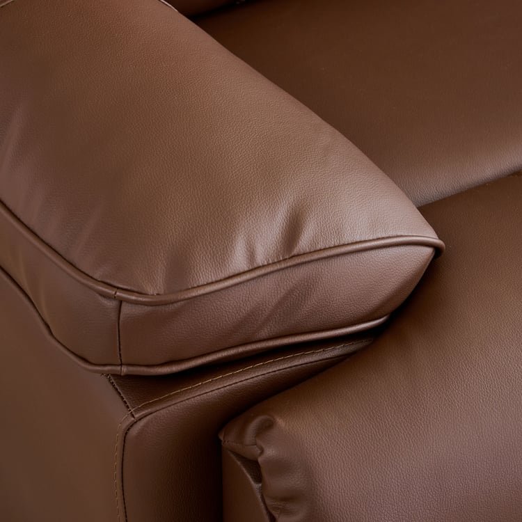 Torino Faux Leather 3-Seater Electric Recliner - Brown - Image 6