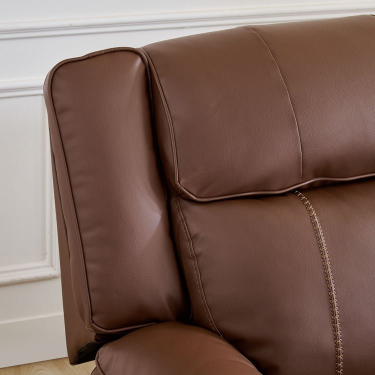 Torino Faux Leather 3-Seater Electric Recliner - Brown - Image 7