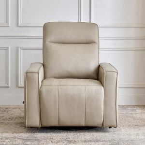 1000015316650-1000015316649_02-2100 Hamburg Half Leather 1-Seater Swivel Rocking Recliner - Beige