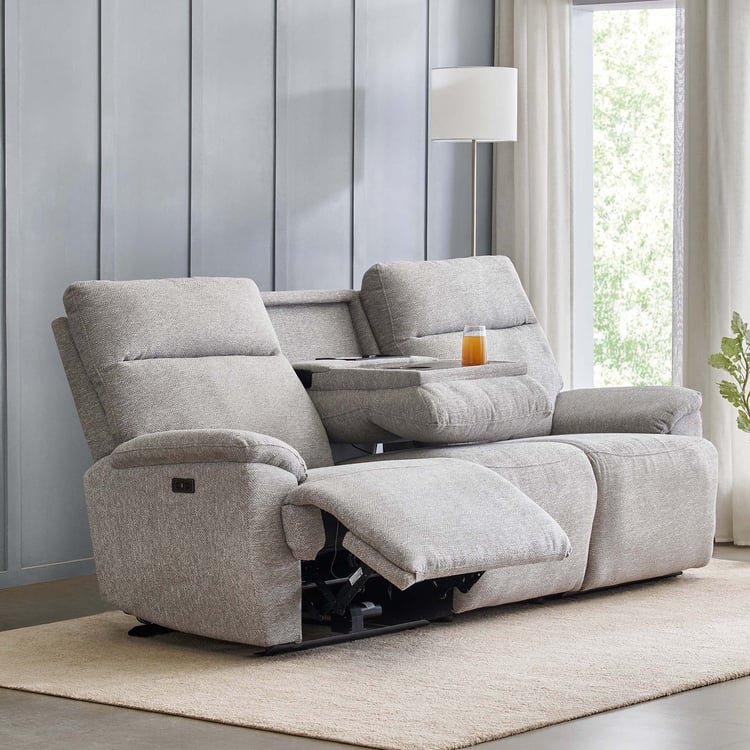 Highlander Fabric 3-Seater Electric Recliner - Grey - Image 6