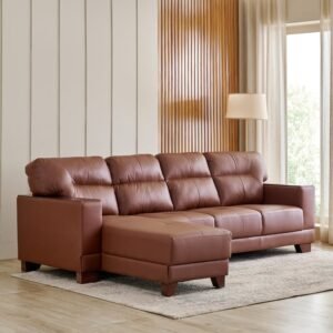 1000015386400-1000015386400-508_01-2100 Walter Half Leather 3-Seater Corner Sofa with Left Chaise - Tan
