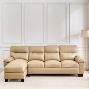 1000015386404-1000015386404-2710_02-2100 Winchester NXT Half Leather 3-Seater Corner Sofa with Left Chaise - Beige