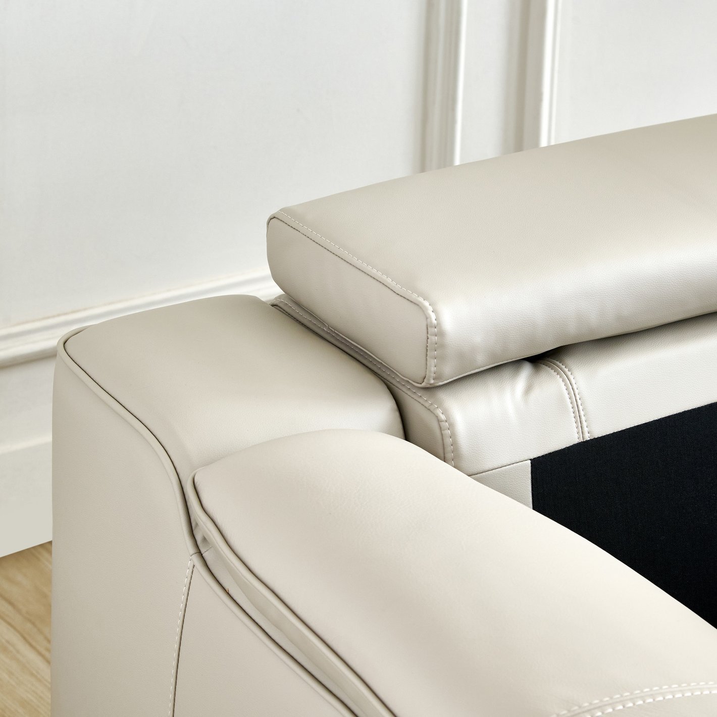 Angelo Half Leather 3-Seater Electric Recliner - Grey - Image 8