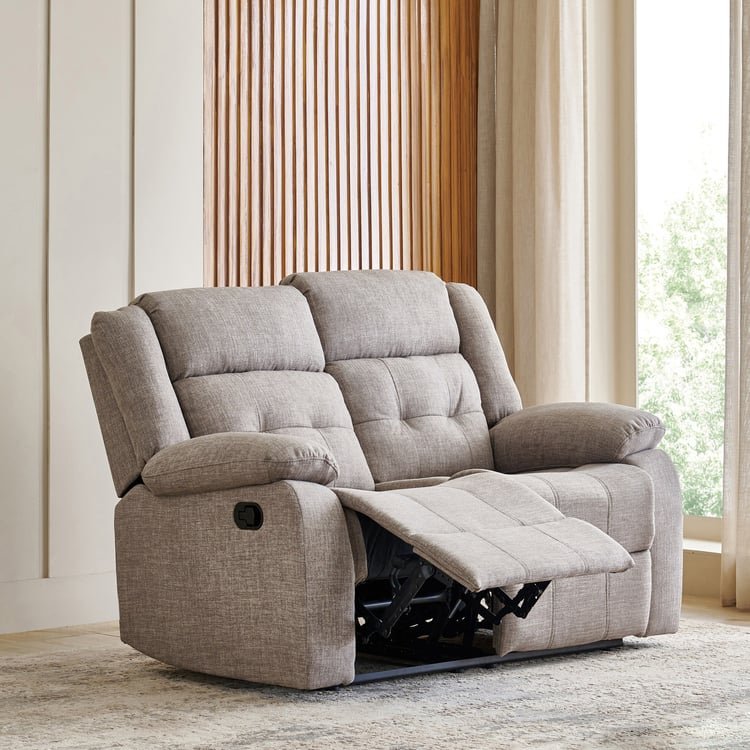 Helios Zurich Fabric 2-seater recliner - Brown - Image 7