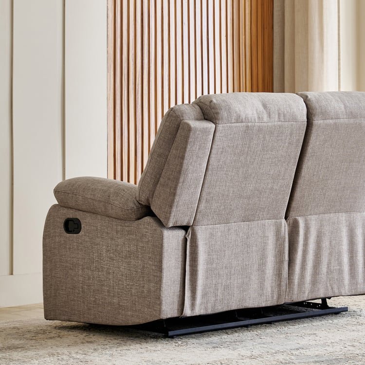 Helios Zurich Fabric 2-seater recliner - Brown - Image 5