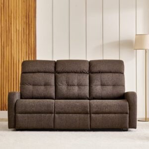 3-Seater Recliner – Helios Toledo Fabric Sofa in Brown