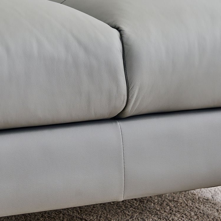 Terraroza Half Leather 2-Seater Sofa with Cushions - Grey