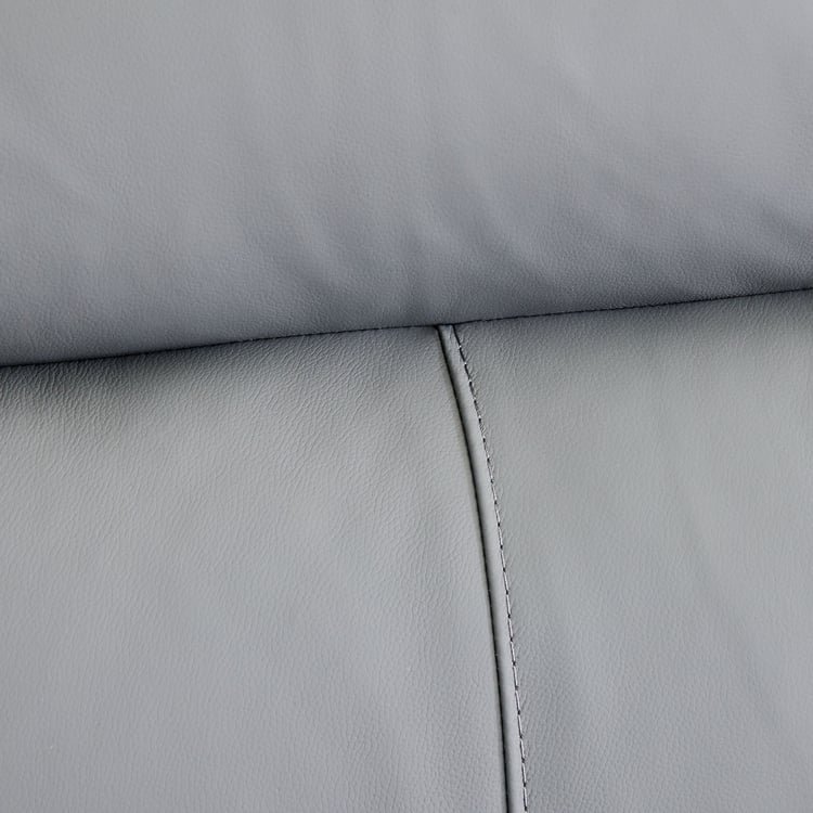 Terraroza Half Leather 2-Seater Sofa with Cushions - Grey
