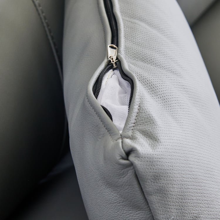 Terraroza Half Leather 2-Seater Sofa with Cushions - Grey