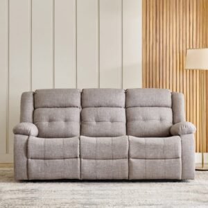 Helios Zurich Fabric 3-Seater Recliner - Brown