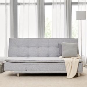 Claudia Fabric 3-Seater Sofa Cum Bed Sofa Cum Bed Lounger - Grey