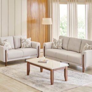 3+2 Seater Sofa Set with Cushions (1) Halifax Fabric 3+2 Seater Sofa Set with Cushions - Beige