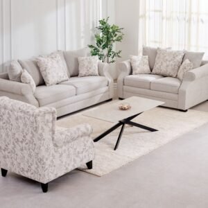 3+2 Seater Sofa Set with Wing Chair (2) Botanical NXT Fabric 3+2 Seater Sofa Set with Wing Chair - Grey