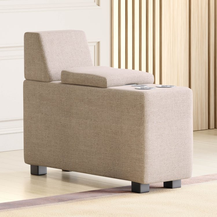 Wells Fabric Sofa Console - Beige 1-Seater Sofa