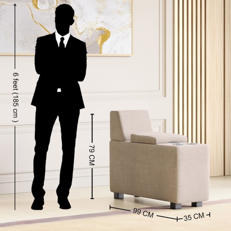 Wells Fabric Sofa Console - Beige